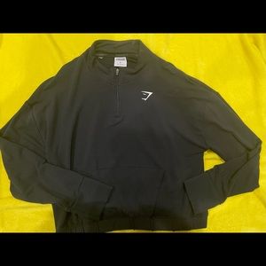 Gymshark Training Pippa Cropped Pull Over In Black, Cherry, and Navey